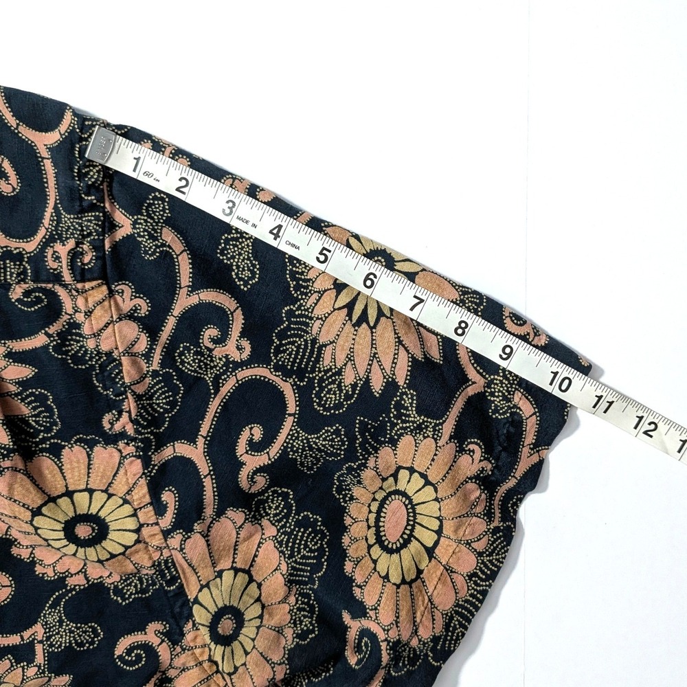 Nautica Jeans Co Floral Button Up Shirt XL Linen Cotton Camp Shirt Y2K - Picture 12 of 12